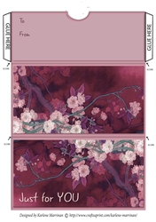 Burgundy Blooms Money/Voucher Wallet/Pocket/Envelope