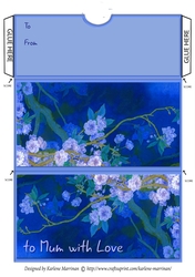 Blue Blooms Money/Voucher Wallet/Pocket/Envelope
