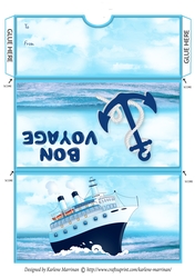 Bon Voyage Ship Money/Voucher Wallet/Pocket/Envelope