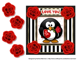 Little Penguin in Love Card Topper