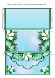 Floral Edge Voucher/Money Wallet/Pocket Envelope - Aqua