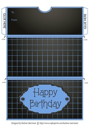 Lattice Voucher/Money Wallet/Pocket Envelope - Blue