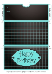 Lattice Voucher/Money Wallet/Pocket Envelope - Aqua