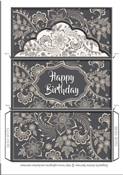 Elegant Print Voucher/Money Wallet/Pocket Envelope - Cream - Happy Birthday