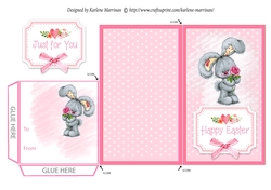 Pink Bunny Voucher/Money Wallet/Pocket