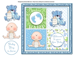 Baby Boy Squares - Card Topper