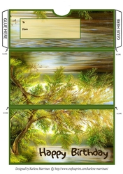 Country Landscape Voucher/Money Wallet/Pocket/Envelope - Happy Birthday