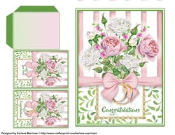 Floral Wedding Card Topper & Wishing Well Envelope.