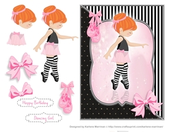 Little Dancing Girl card Topper