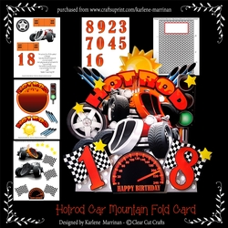 Hot Rod Car 3D Mountain Fold Card