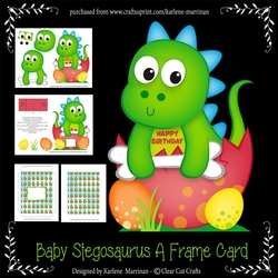 Baby Harthling Dinosaur 3D Card & Envelope