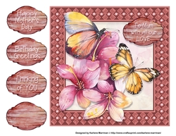 Autumn Butterfly Card Topper - Mothers Day