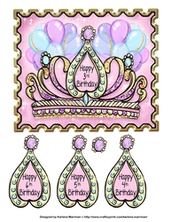 Princess Crown Birthday Card for Ages 3 to 6