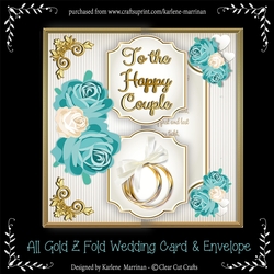 Wedding Gold Z-Fold Card & Envelope