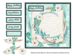 Floral Alphabet Card Topper - Letter C