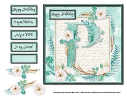 Floral Alphabet Card Topper - Letter P