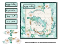 Floral Alphabet Card Topper - Letter S