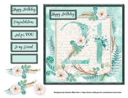 Floral Number Card Topper - 21st Birthday