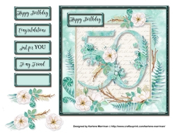 Floral Number Card Topper - 50th Birthday