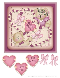 Teddy Bear Heart Card Topper