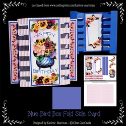 Blue Vase Pansy Box Fold Card