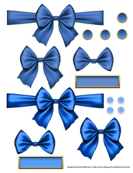 Ribbons. Bows, Brads, Labels & Pearls - Blue 2