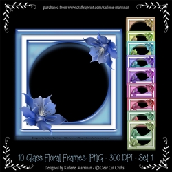 Square Frames - Flower Edged Glass Frames Set 1