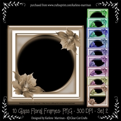 Square Frames - Flower Edged Glass Frames Set 2