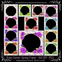 Square Frames - Rose Corner Floral