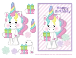 Happy Birthday Unicorn Card Topper