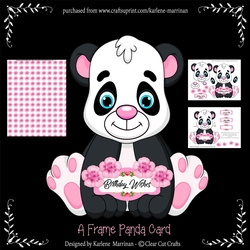 Pretty Pink Panda A-Frame Card
