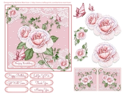 Rose & Lace Card Topper with Gift Card