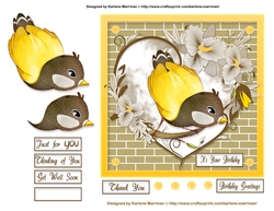 Bird in a Heart Card Topper