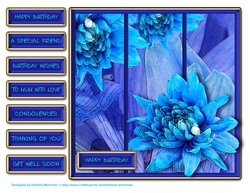 Blue Dahlia Panel Card Topper