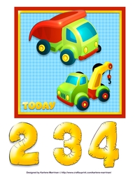 Bright Trucks Card Topper
