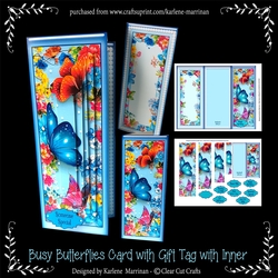 All-in-One Fold Busy Butterfly Card & Gift Card