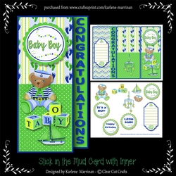 All-in-One Fold Baby Boy Card & Decoupage layers