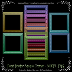 Pearl Border Square Frames - 12 Colours