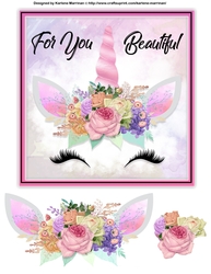 Beautiful Unicorn Card Topper