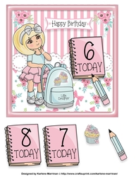 Little Dreamer Age Birthday Card Topper