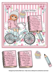 Birthday Wishes Bike Card Topper