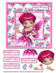 Fairy Friends Floral Card Topper - 1