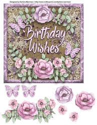 Vintage Rose on Burlap Card Topper