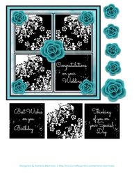Turquoise on Black Card Topper