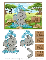 Elephant Splash Card Topper