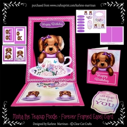 Forever Framed Easel Card - Misha the Teacup Poodle