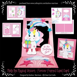 Forever Framed Easel Card - Misty the Magincal Unicorn