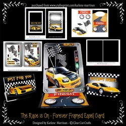 Forever Framed Easel Card - The Race is On
