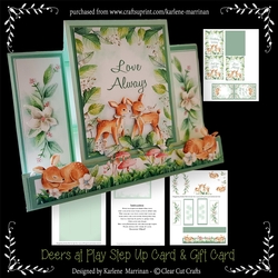 Deers at Play Centre Step Up Card