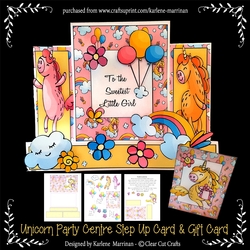 Unicorn Party - Centre Step Up Card